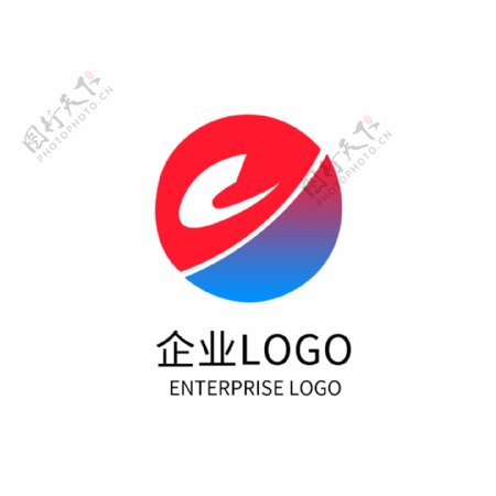 蓝色渐变圆形科技公司LOGO企业标志设计