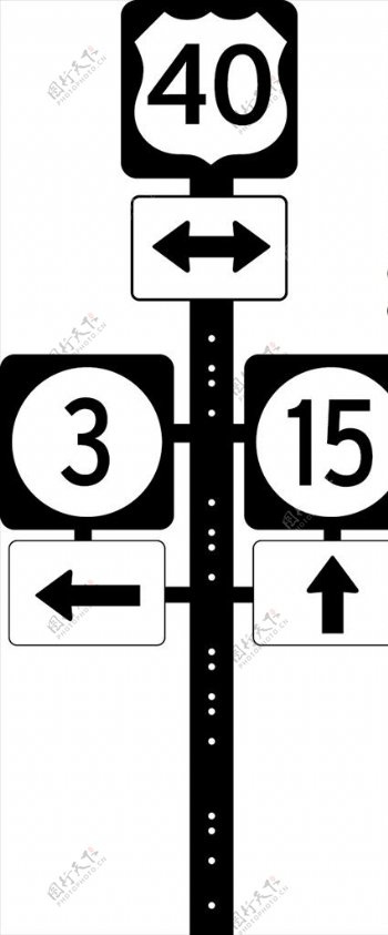 外国交通图标前方道路指示