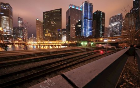 芝加哥市火车铁轨