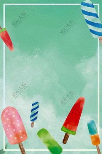 夏季水果冰棒促销海报