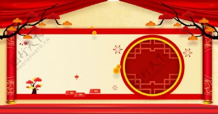 春节红色喜庆背景