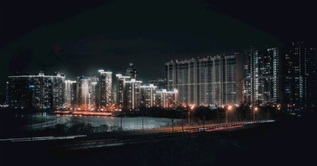 城市夜结构冬天建设业