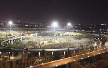 立交桥亮化夜景图