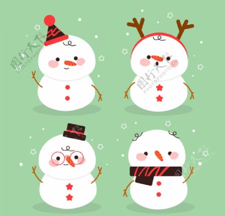 4款可爱圣诞节雪人