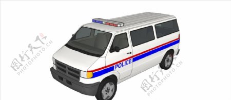 警察面包车模型