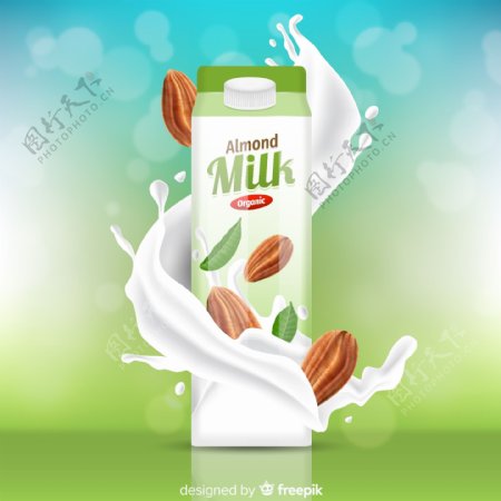 坚果牛奶饮料海报