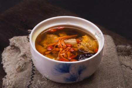 菌汤十全汤食物食材美食背景素材