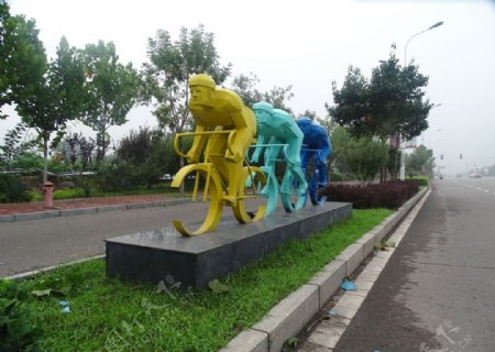 自行车比赛雕塑