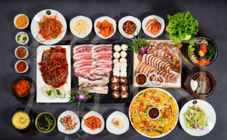 韩国烤肉美食传统美食餐饮