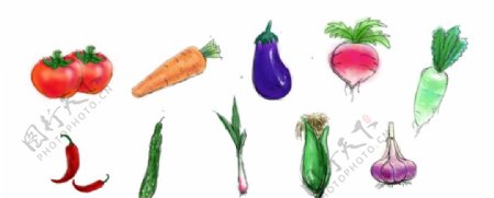 蔬菜造型手绘板练习