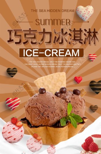 巧克力冰淇淋宣传海报