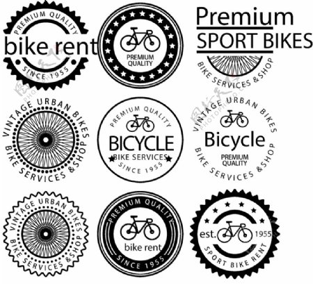 复古自行车徽章图片