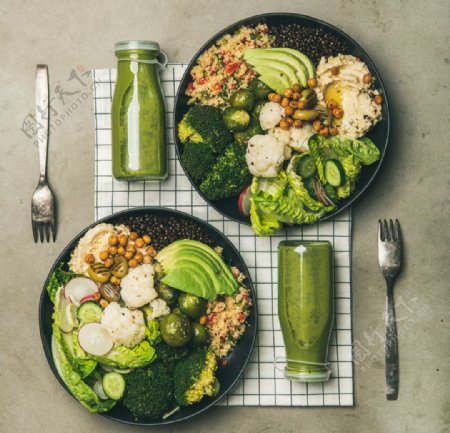 绿色素食健康背景海报素材图片