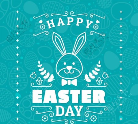 兔子复活节贺卡图片