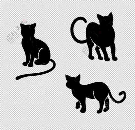 猫咪剪影图标图形海报素材图片