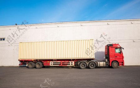 物流货车运输背景海报素材图片