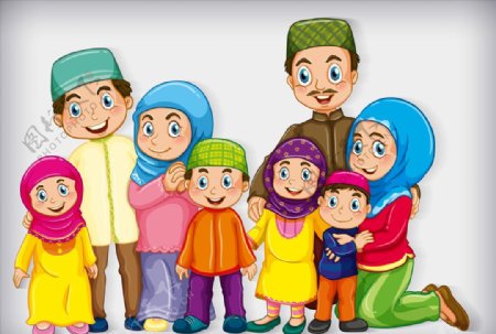 穆斯林家庭人物图片
