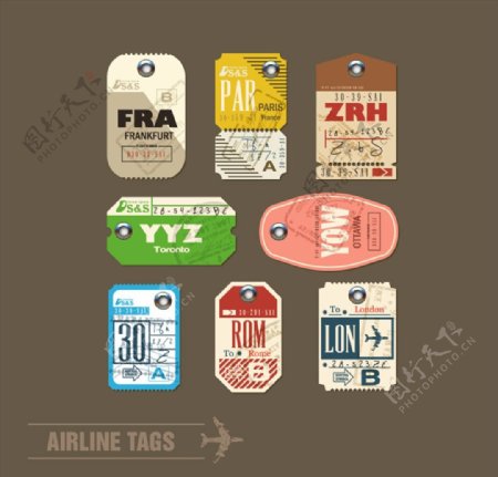 航空行李标签图片