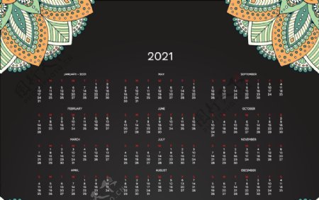 2021日历单页图片