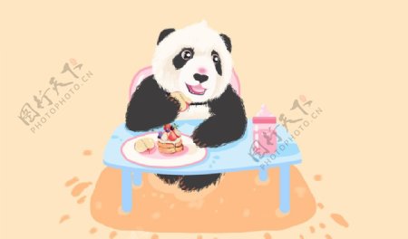 熊猫插画图片