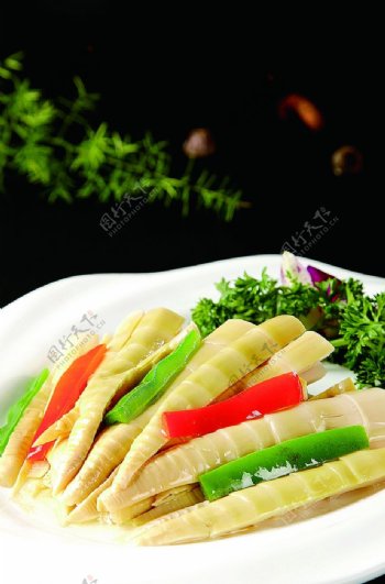 浙菜葱油春笋图片