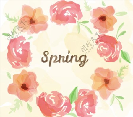 春季水彩花卉图片