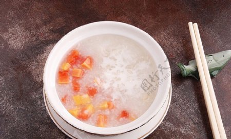 木瓜雪蛤粥图片