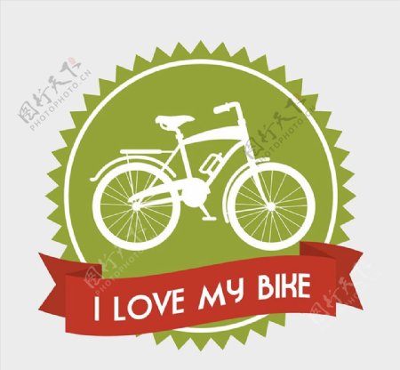 自行车标签矢量图片
