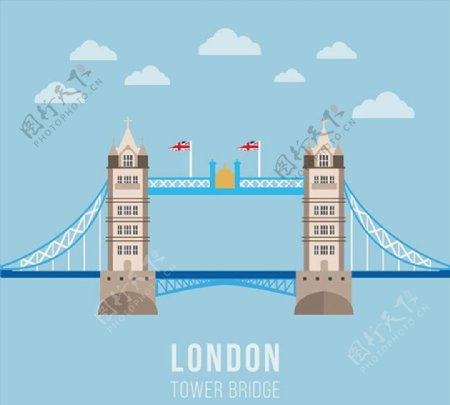 伦敦塔桥矢量图片
