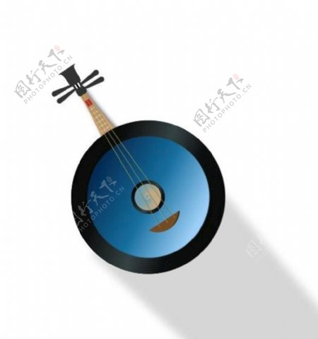 中国风乐器扁平风插画图片