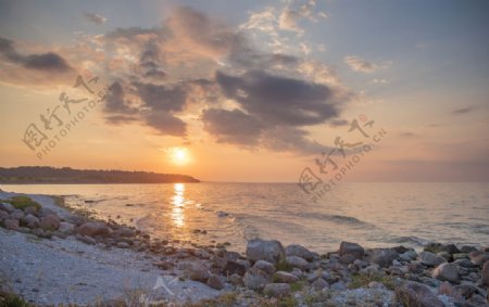 日落海上爱沙尼亚欧洲图片