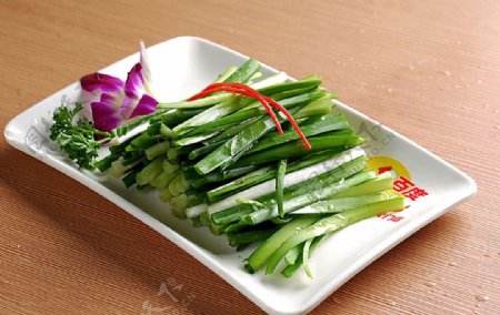 火锅配菜烤韭菜图片