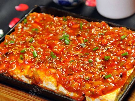 日韩料理石板豆腐图片