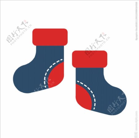 袜子矢量圣诞节装饰图片
