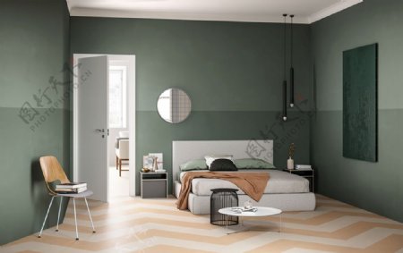 绿色卧室图片