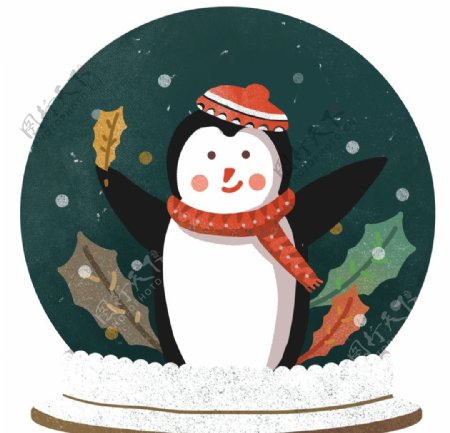 圣诞企鹅插画图片