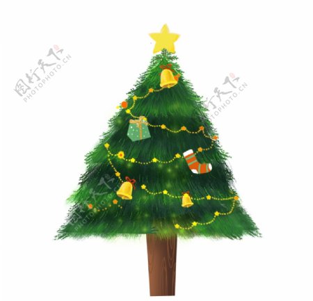 树木装饰圣诞元素图片