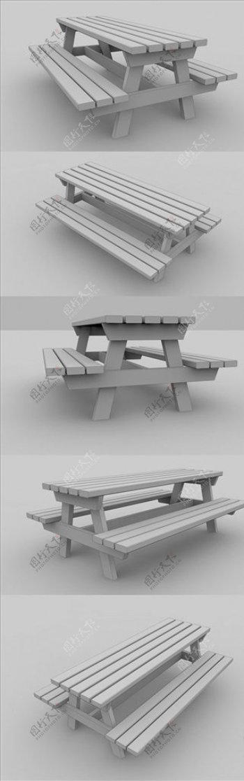 C4D模型公园长椅图片