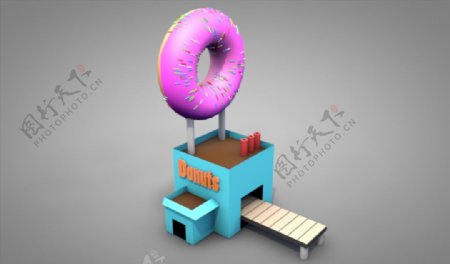 C4D模型甜甜圈流水线工厂图片