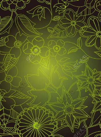 花卉背景素描线图片