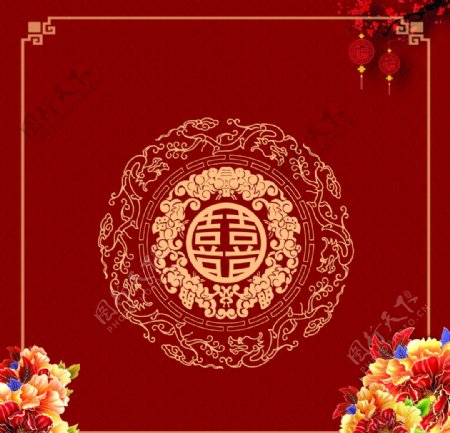 中式婚禮背景圖片