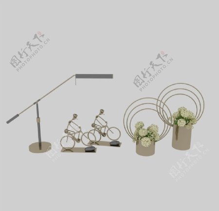 花瓶台灯自行车工艺3d模型图片