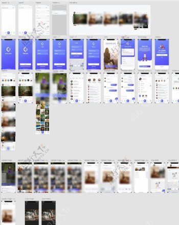 xd社交蓝紫色UI设计登录页注图片