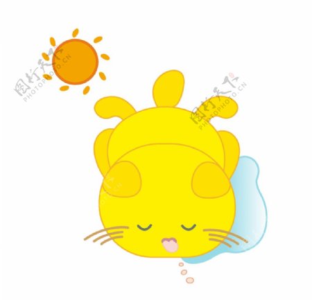 太阳下睡觉的小黄猫图片