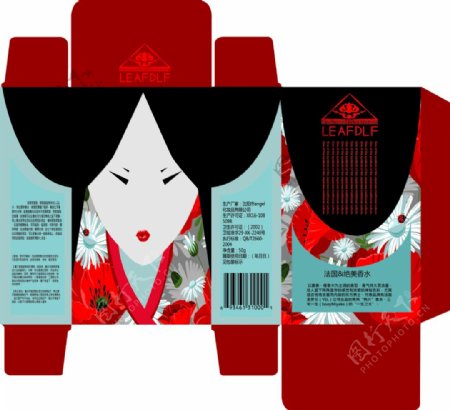 日式红色正常盒型包装设计