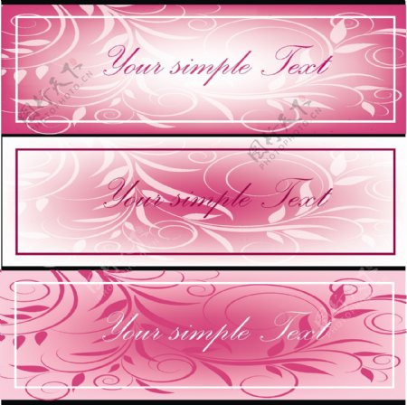 粉红色花纹婚礼卡图片