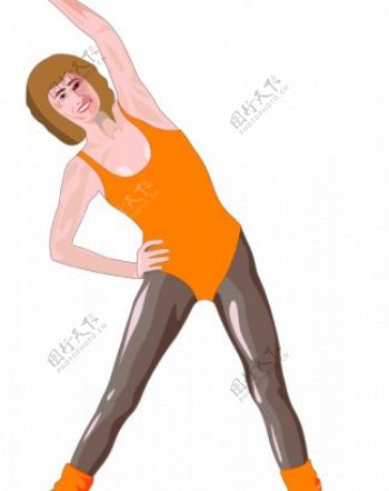 在健美操运动装的矢量图像的女人