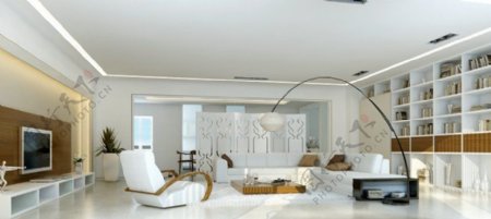 室内现代客厅3d模型