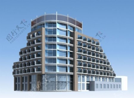 塔形多层公建建筑3D模型