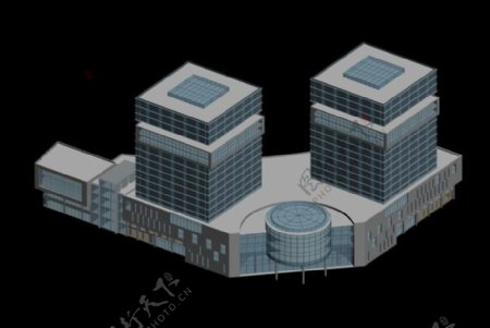 现代广场公共建筑3d模型
